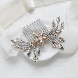 Antique gold Crystal Bridal hair comb accessory - AUDREY - Treasures by Agnes