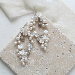 Antique gold Floral statement Wedding earrings - ARIEL - Treasures by Agnes