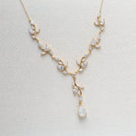 Aprille Bridal Rose Gold CZ Vine Necklace - Treasures by Agnes