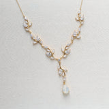 Aprille Bridal Rose Gold CZ Vine Necklace - Treasures by Agnes