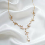 Aprille Bridal Rose Gold CZ Vine Necklace - Treasures by Agnes