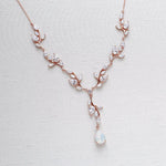 Aprille Bridal Rose Gold CZ Vine Necklace - Treasures by Agnes