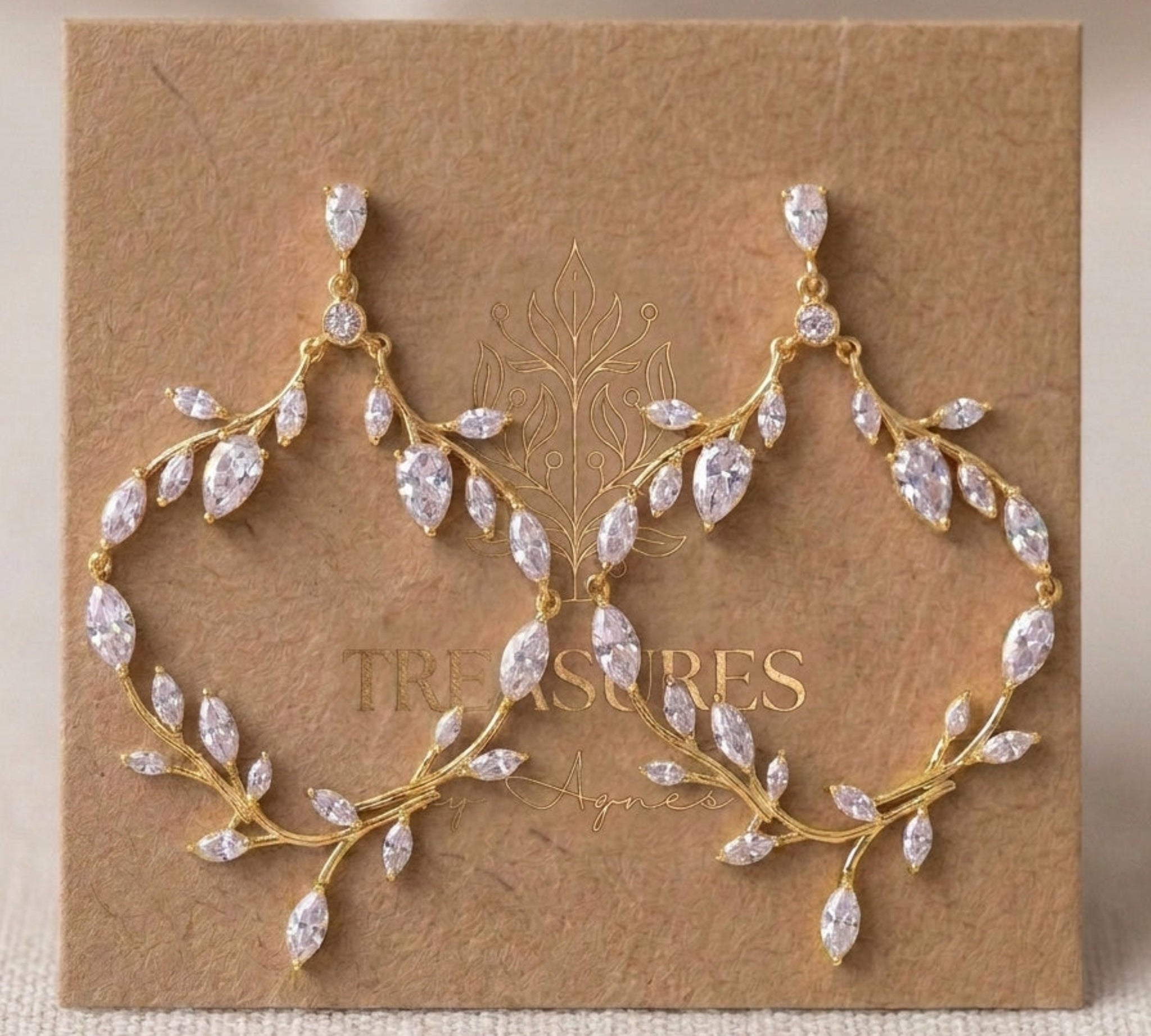 Aprille CZ Bridal Hoop Earrings - Treasures by Agnes
