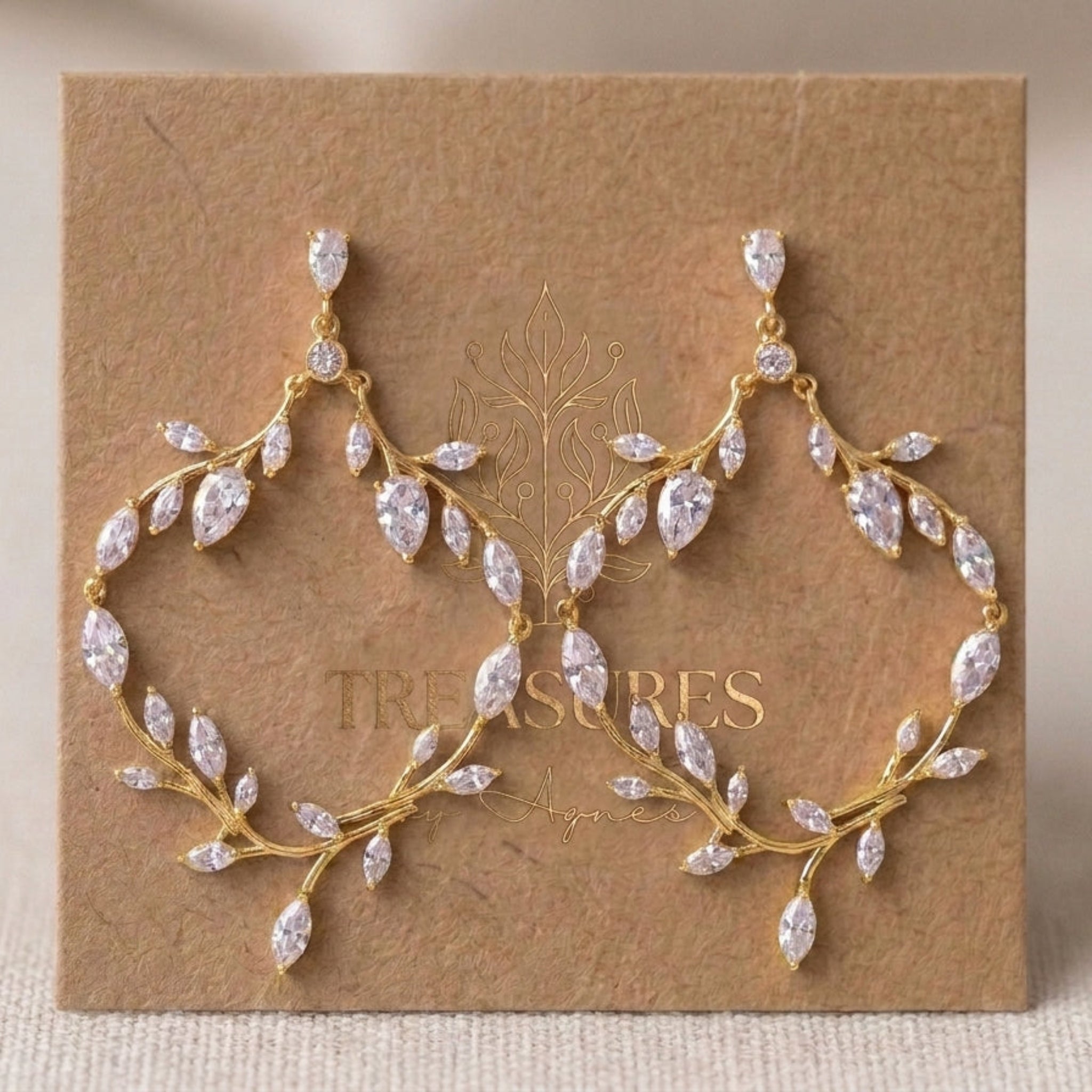Aprille CZ Bridal Hoop Earrings - Treasures by Agnes