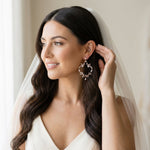 Aprille CZ Bridal Hoop Earrings - Treasures by Agnes