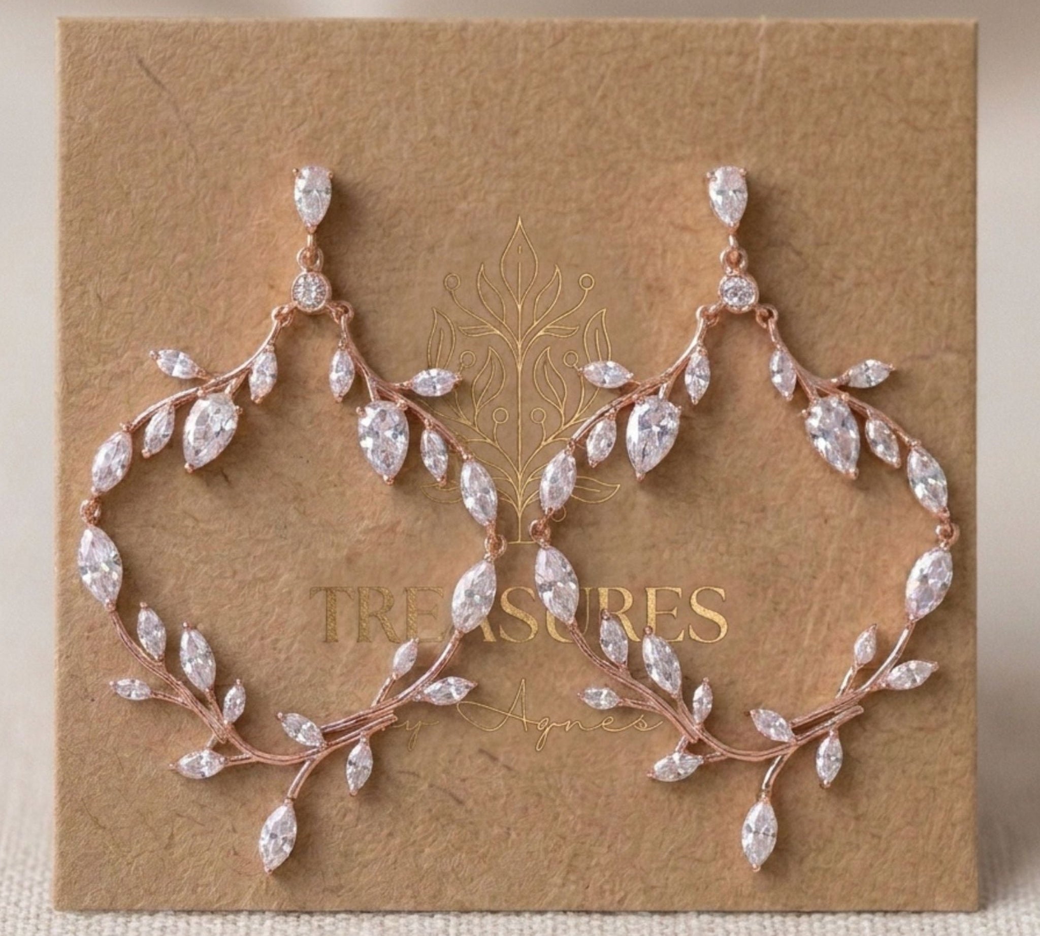 Aprille CZ Bridal Hoop Earrings - Treasures by Agnes