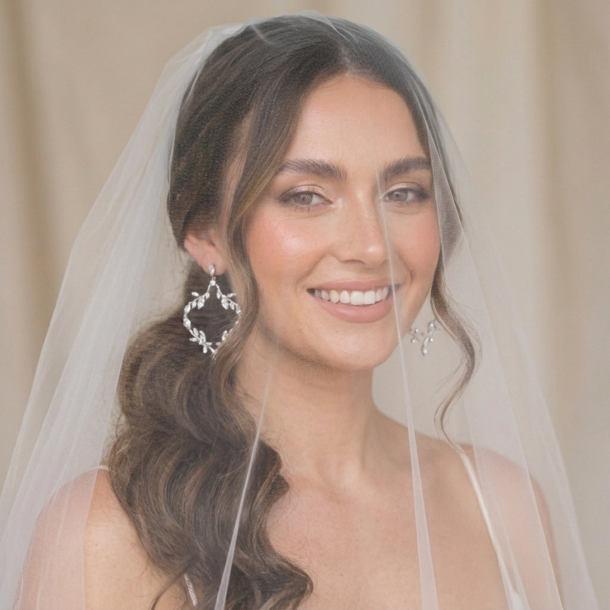 Aprille CZ Bridal Hoop Earrings - Treasures by Agnes