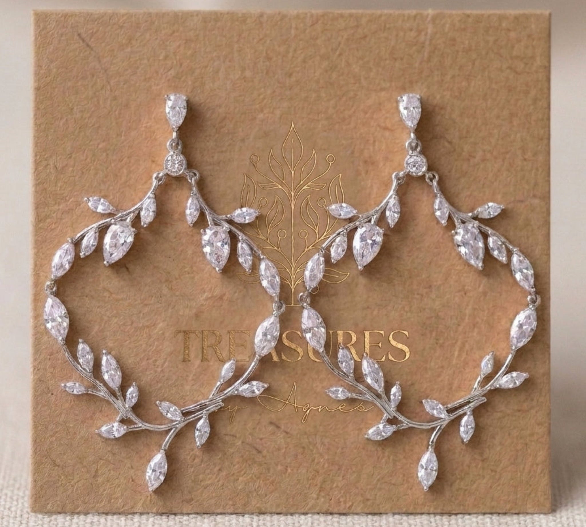 Aprille CZ Bridal Hoop Earrings - Treasures by Agnes