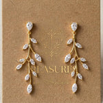 Aprille CZ & White Opal Bridal Earrings - Treasures by Agnes