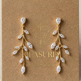 Aprille CZ & White Opal Bridal Earrings - Treasures by Agnes