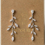 Aprille CZ & White Opal Bridal Earrings - Treasures by Agnes