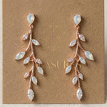 Aprille CZ & White Opal Bridal Earrings - Treasures by Agnes