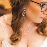 Aprille CZ & White Opal Bridal Earrings - Treasures by Agnes