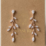 Aprille CZ & White Opal Bridal Earrings - Treasures by Agnes
