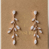 Aprille CZ & White Opal Bridal Earrings - Treasures by Agnes