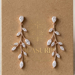 Aprille CZ & White Opal Bridal Earrings - Treasures by Agnes