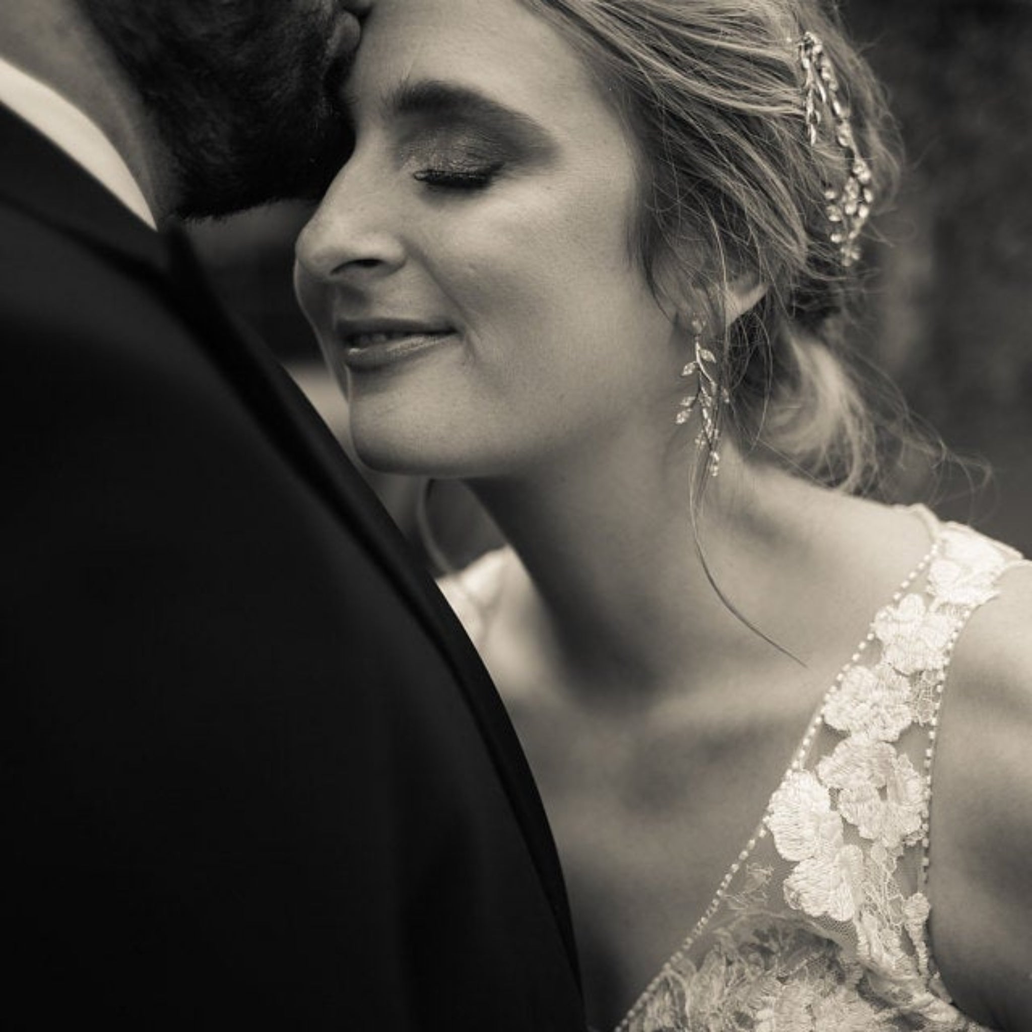 Aprille CZ & White Opal Bridal Earrings - Treasures by Agnes