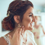 Aprille CZ & White Opal Bridal Earrings - Treasures by Agnes