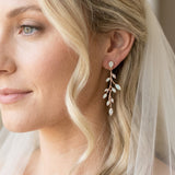 Aprille CZ & White Opal Bridal Earrings - Treasures by Agnes
