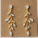 Aprille CZ & White Opal Bridal Earrings - Treasures by Agnes
