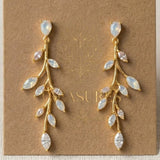 Aprille CZ & White Opal Bridal Earrings - Treasures by Agnes