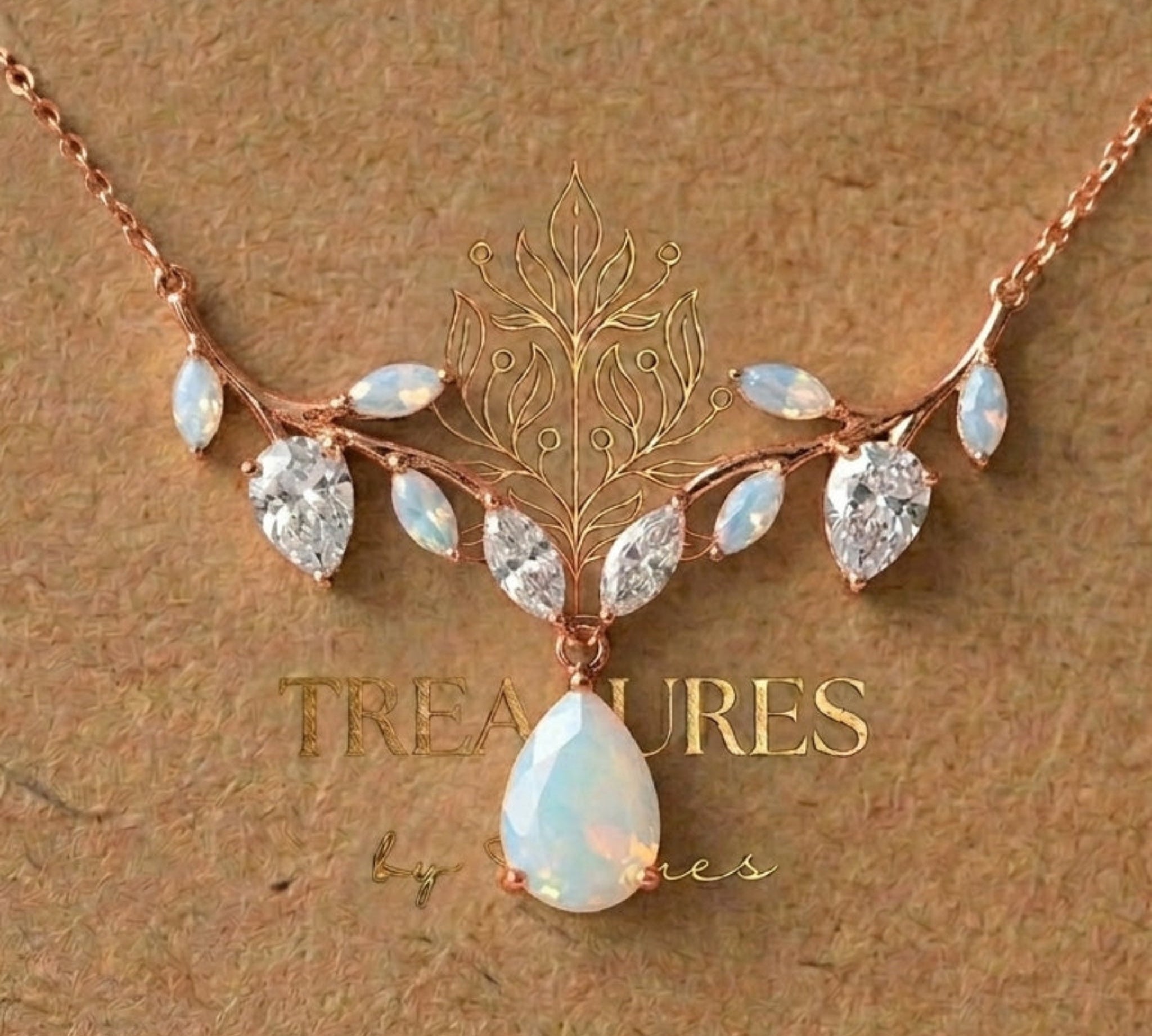 Aprille Gold Bridal Necklace - Treasures by Agnes