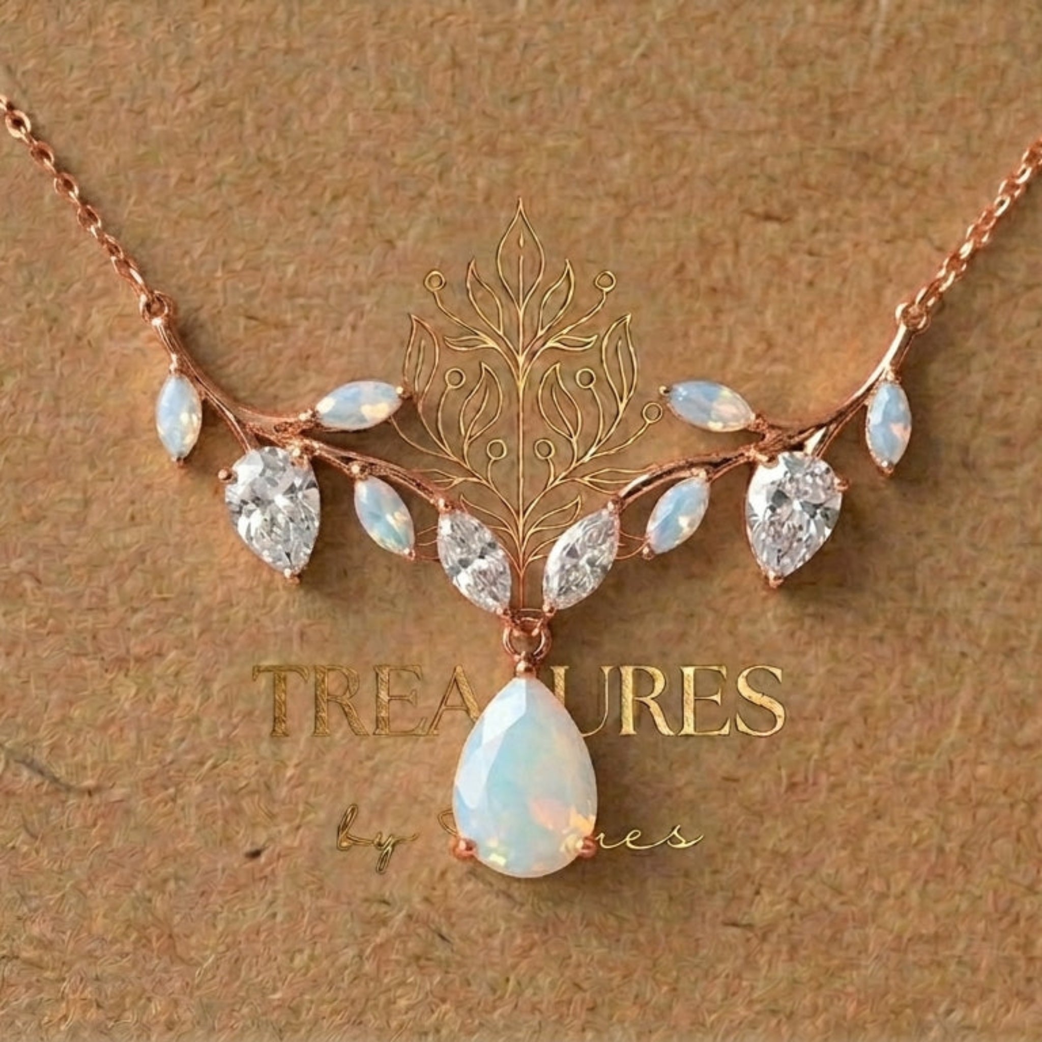 Aprille Gold Bridal Necklace - Treasures by Agnes