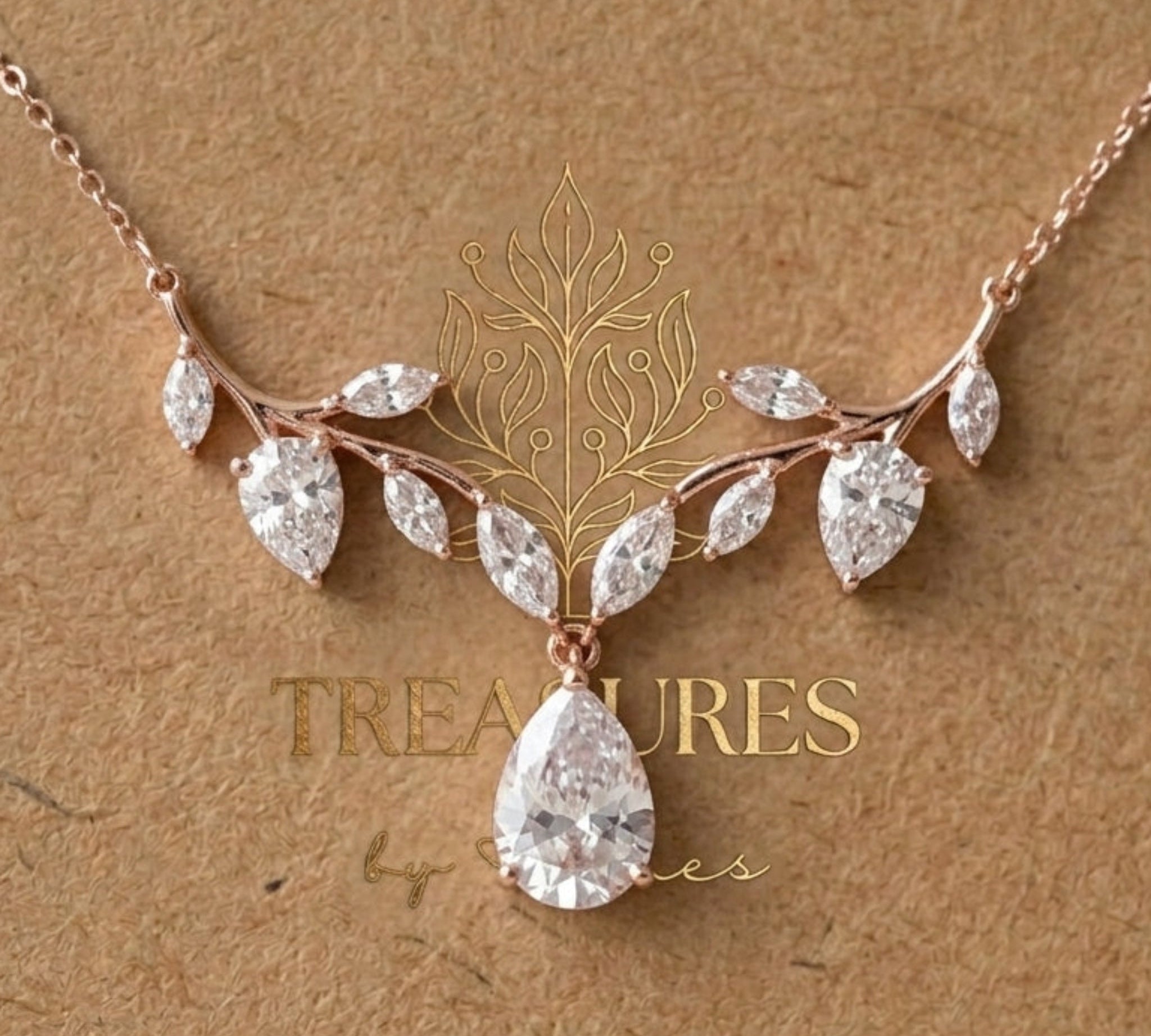 Aprille Gold Bridal Necklace - Treasures by Agnes