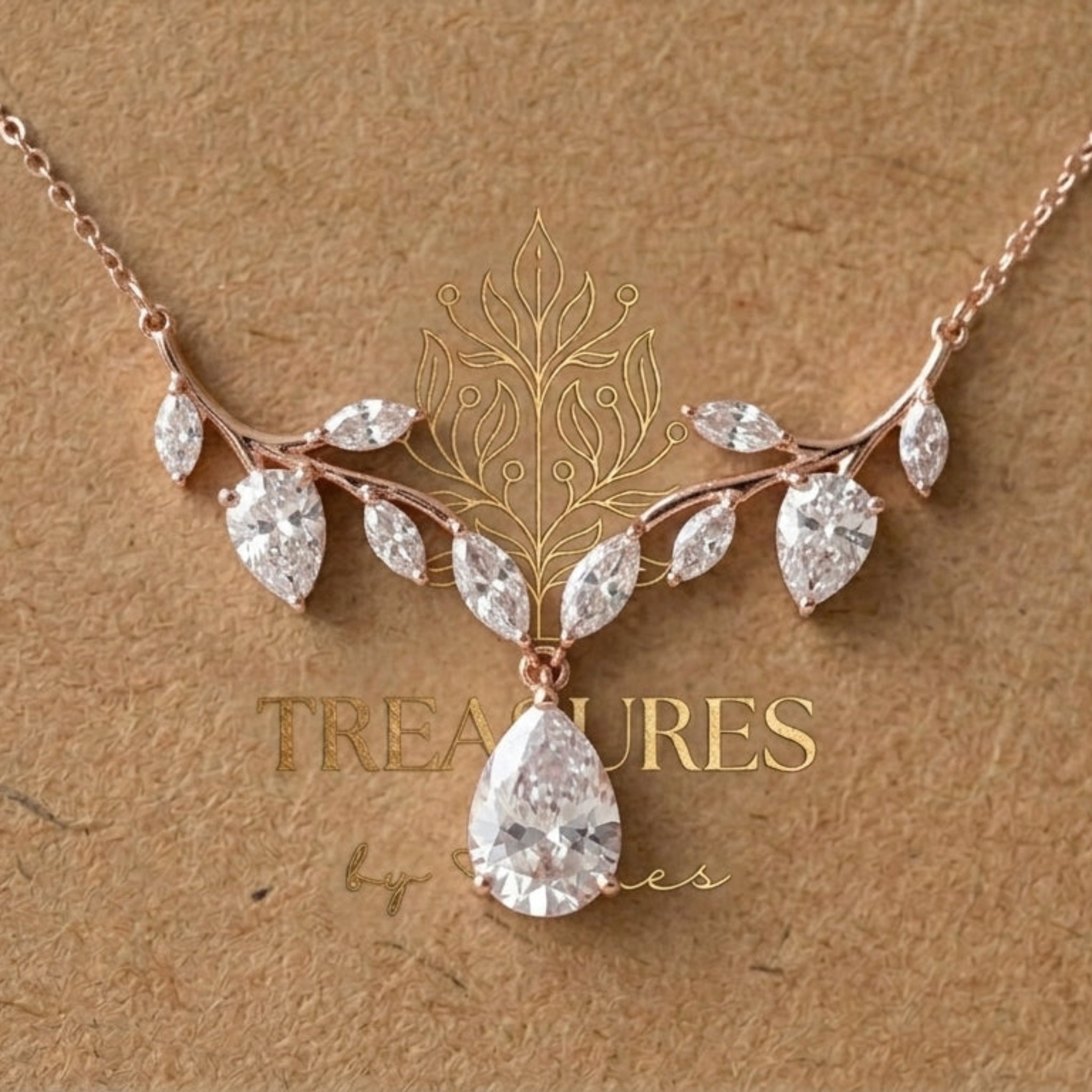 Aprille Gold Bridal Necklace - Treasures by Agnes