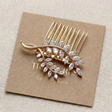 Aprille Gold Leaf Bridal Hair Comb - Treasures by Agnes