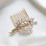 Aprille Gold Leaf Bridal Hair Comb - Treasures by Agnes