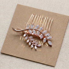Aprille Gold Leaf Bridal Hair Comb - Treasures by Agnes