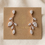 Aprille Rose Gold CZ Bridal Necklace & Earrings Set - Treasures by Agnes