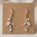 Aprille Rose Gold CZ Bridal Necklace & Earrings Set - Treasures by Agnes