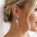 Aprille Rose Gold CZ Bridal Necklace & Earrings Set - Treasures by Agnes