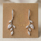 Aprille Rose Gold CZ Bridal Necklace & Earrings Set - Treasures by Agnes