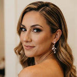 Aprille Rose Gold CZ Bridal Necklace & Earrings Set - Treasures by Agnes