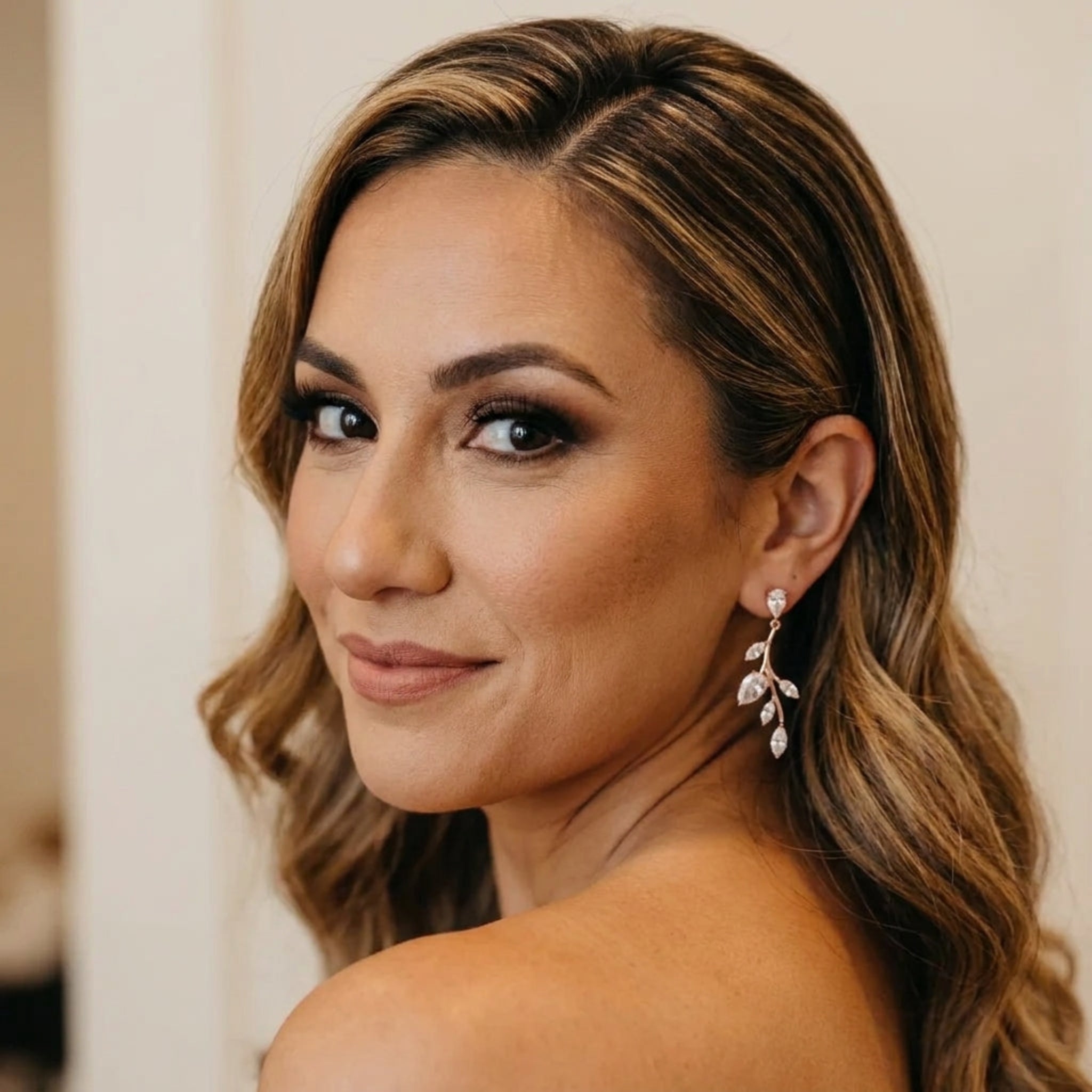 Aprille Rose Gold CZ Bridal Necklace & Earrings Set - Treasures by Agnes