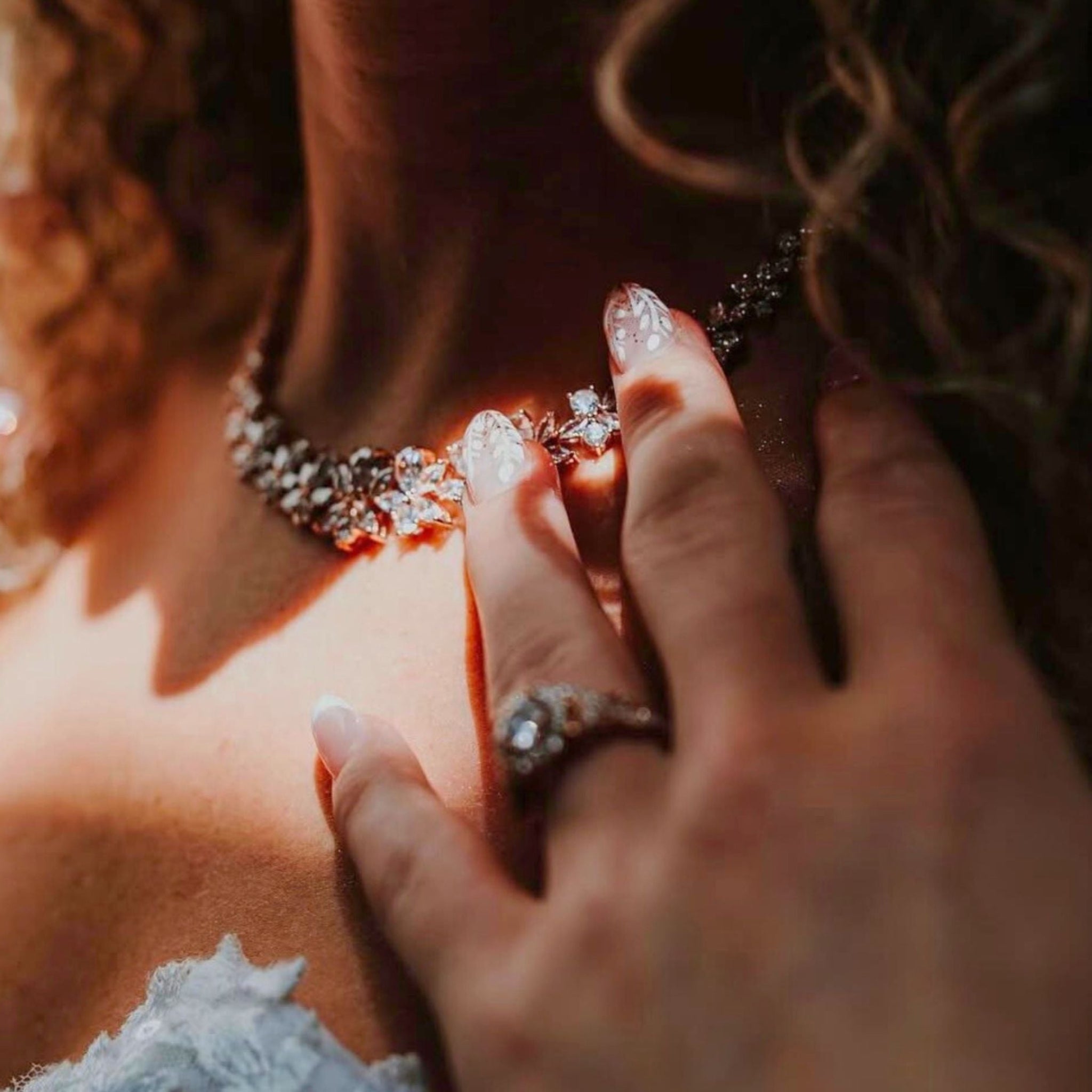 Aubree Bridal Necklace with Backdrop - Treasures by Agnes