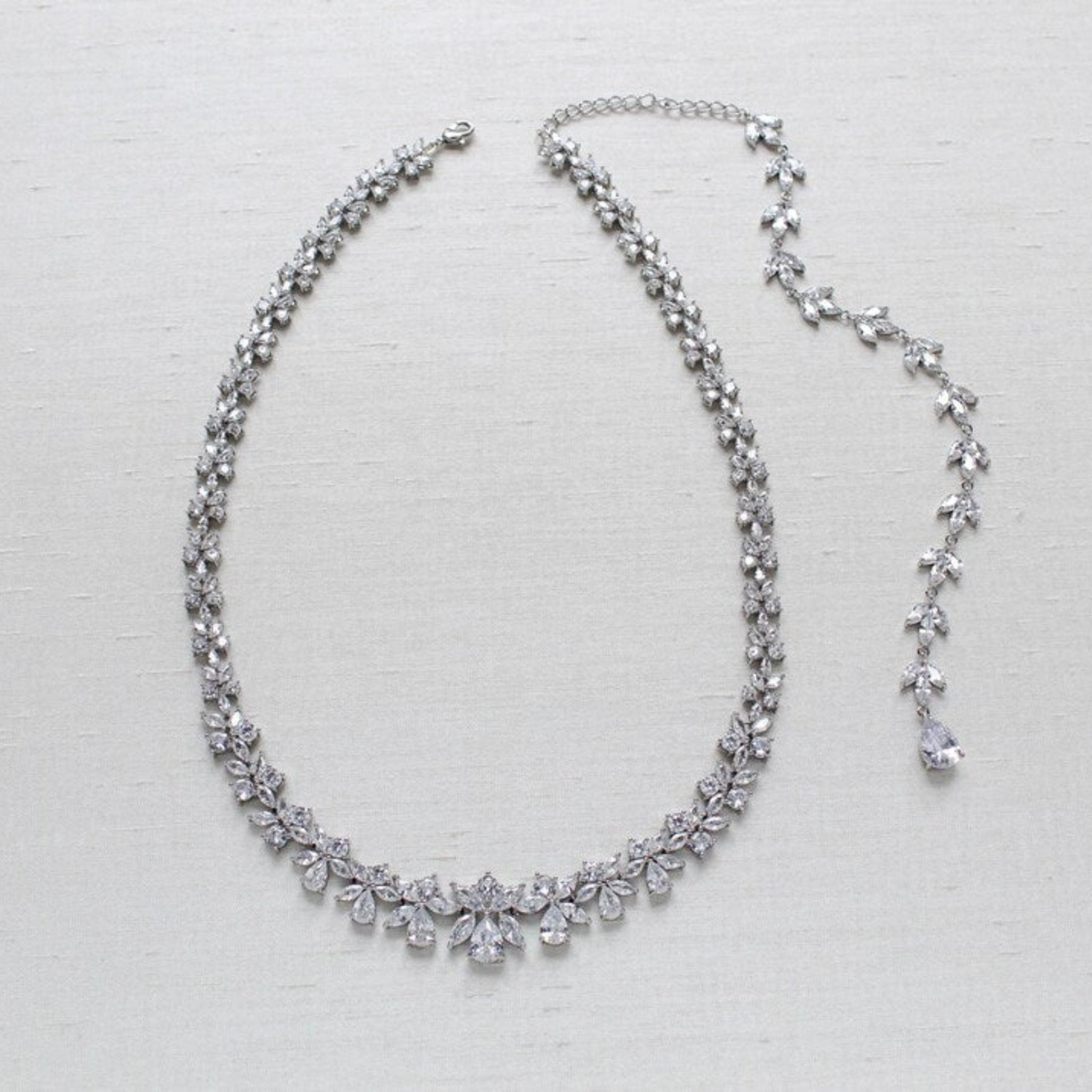 Aubree Bridal Necklace with Backdrop - Treasures by Agnes