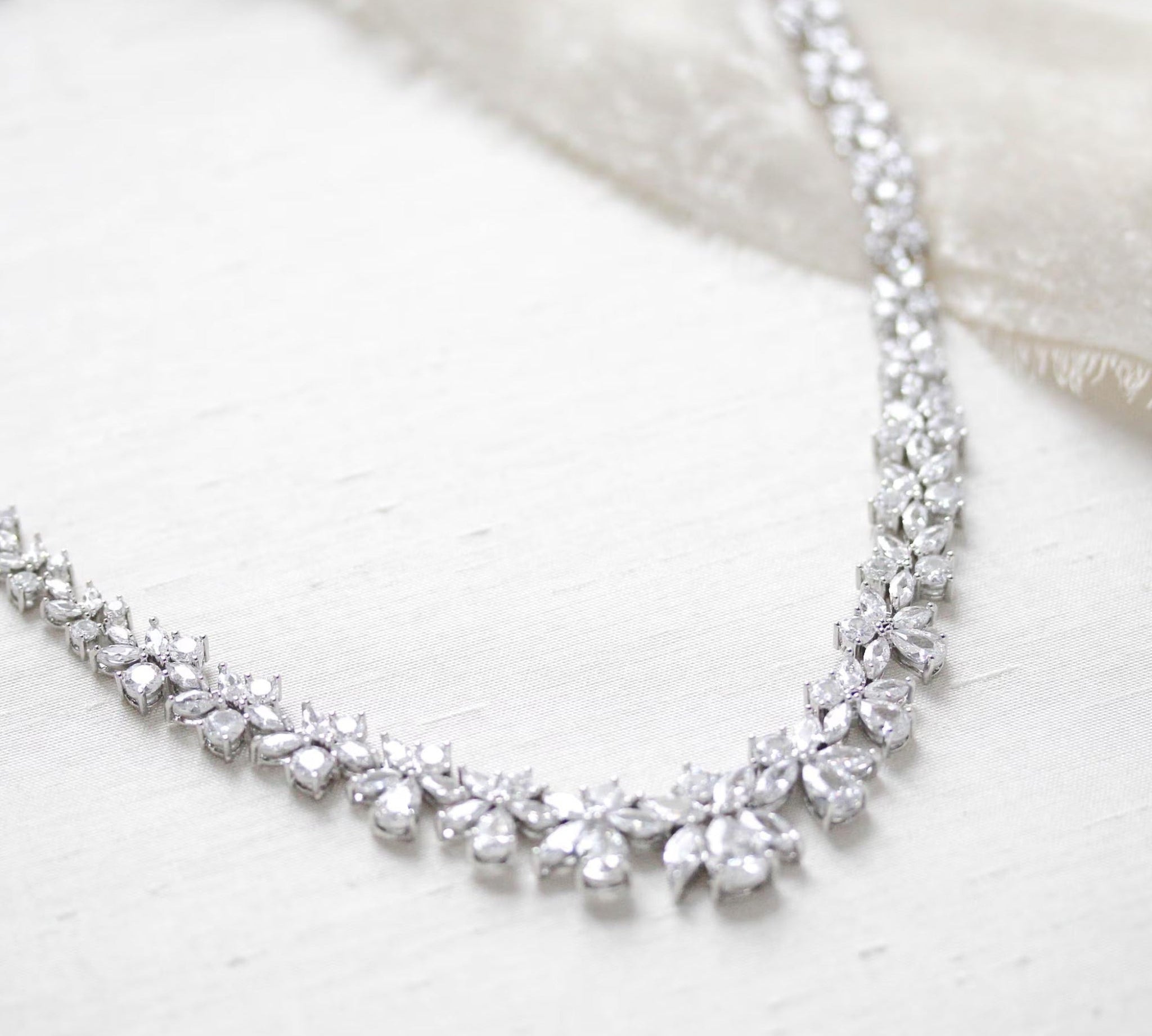 Aubree Bridal Necklace with Backdrop - Treasures by Agnes