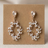 Audra Antique Gold Swarovski Crystal Bridal Earrings - Treasures by Agnes