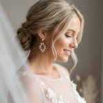 Audra Antique Gold Swarovski Crystal Bridal Earrings - Treasures by Agnes