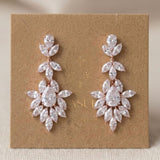 Avery Rose Gold CZ Bridal Earrings - Treasures by Agnes