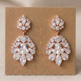 Bella Swarovski Crystal & Pearl Bridal Earrings - Treasures by Agnes