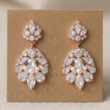 Bella Swarovski Crystal & Pearl Bridal Earrings - Treasures by Agnes