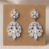 Bella Swarovski Crystal & Pearl Bridal Earrings - Treasures by Agnes