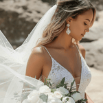 Blakely Earrings – Antique Gold with Opal & Golden Crystals - Treasures by Agnes