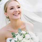 Blakely Earrings – Antique Gold with Opal & Golden Crystals - Treasures by Agnes