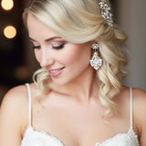 Blakely Earrings – Antique Gold with Opal & Golden Crystals - Treasures by Agnes